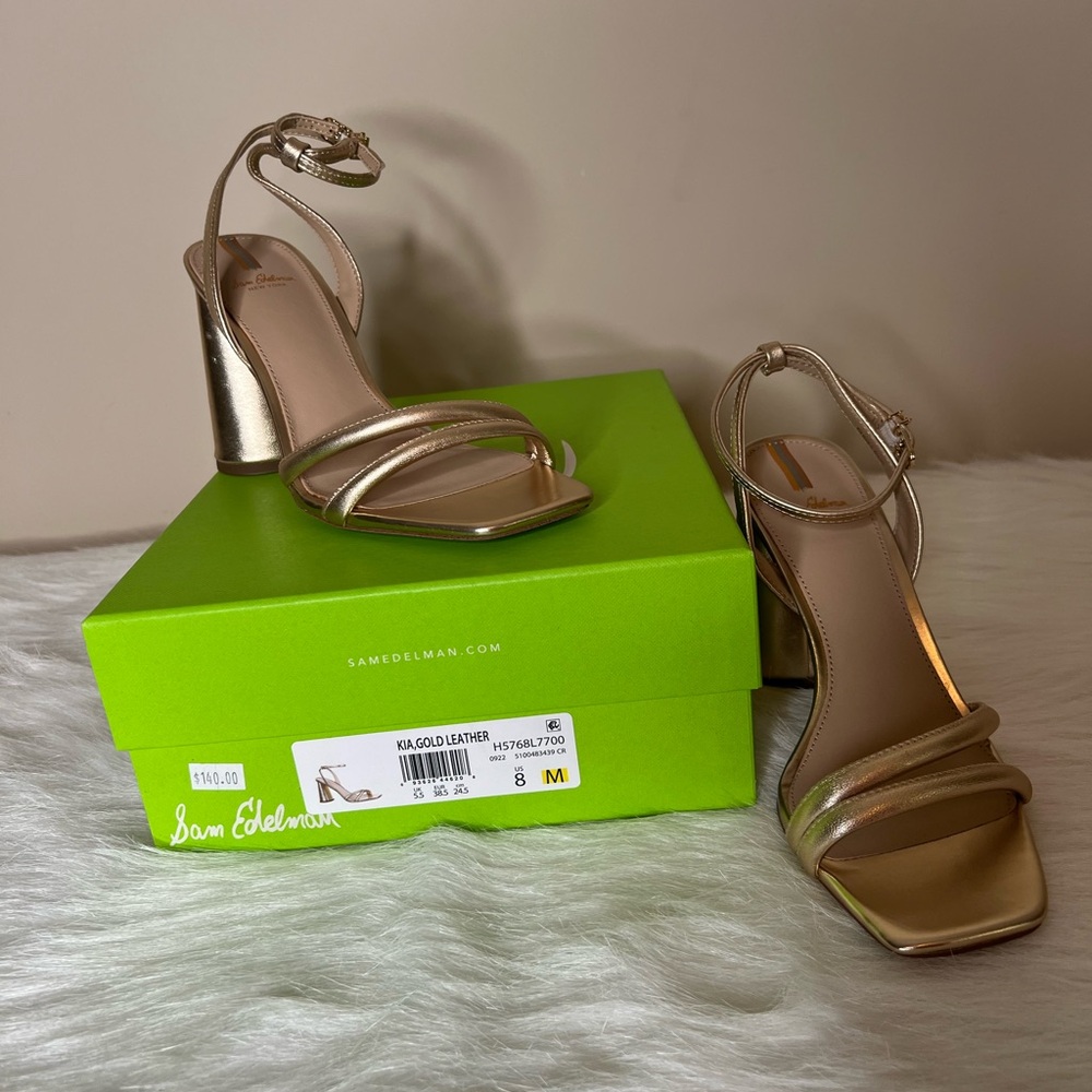 Sam Edelman Gold Leather Sandals